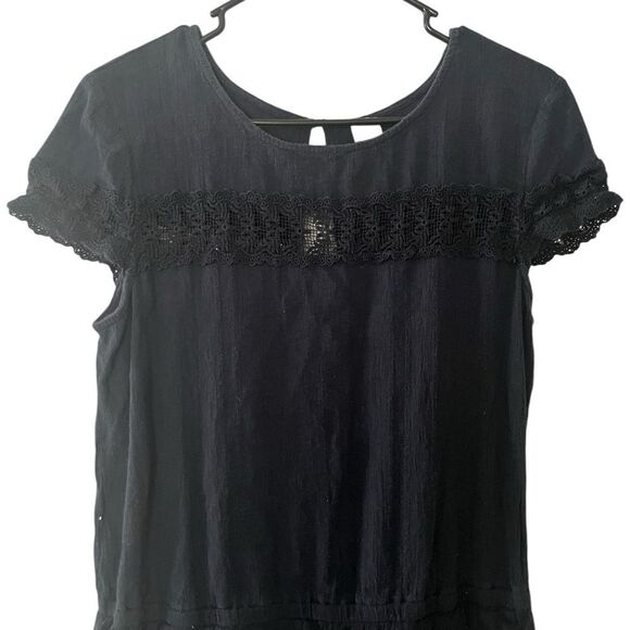 LOFT Beach Navy Lace Trim Romper - Picture 3 of 5